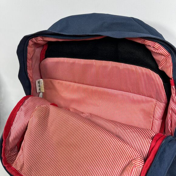 HERSCHEL Backpack Pop Quiz Canvas Leather Trim Waterproof Blue 22L - Picture 2 of 16